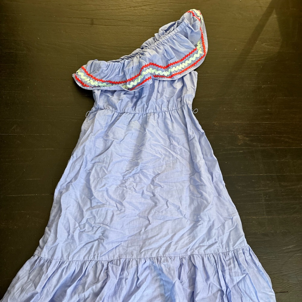 J. Crew Blue Dress with Colorful Trim